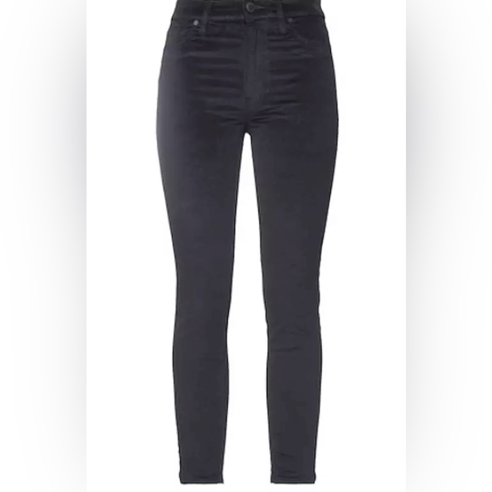 HUDSON Barbara Velvet Super Skinny Ankle Jeans, Black - SZ 25